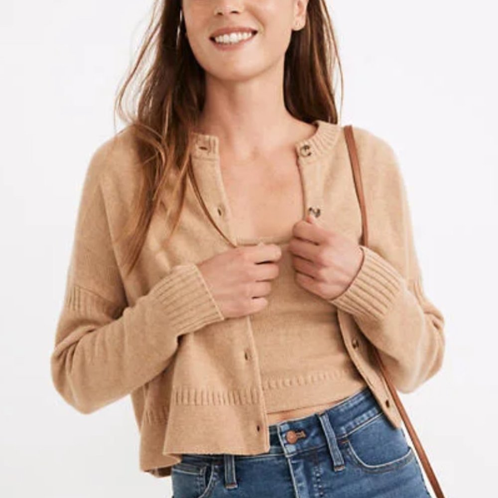 Madewell Clemence Cashmere Cardigan and Tank Set